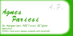 agnes paricsi business card